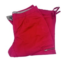 Izod Women Cargo Capri 16W Red Side Back Pockets Zip Closure Drawstring Leg Cuff - £14.01 GBP