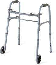 Medline Junior 2-Button Folding Walker with 5&quot; Wheels size 4&#39;6&quot; to 5&#39;5&quot; ~NEW~ - £31.36 GBP