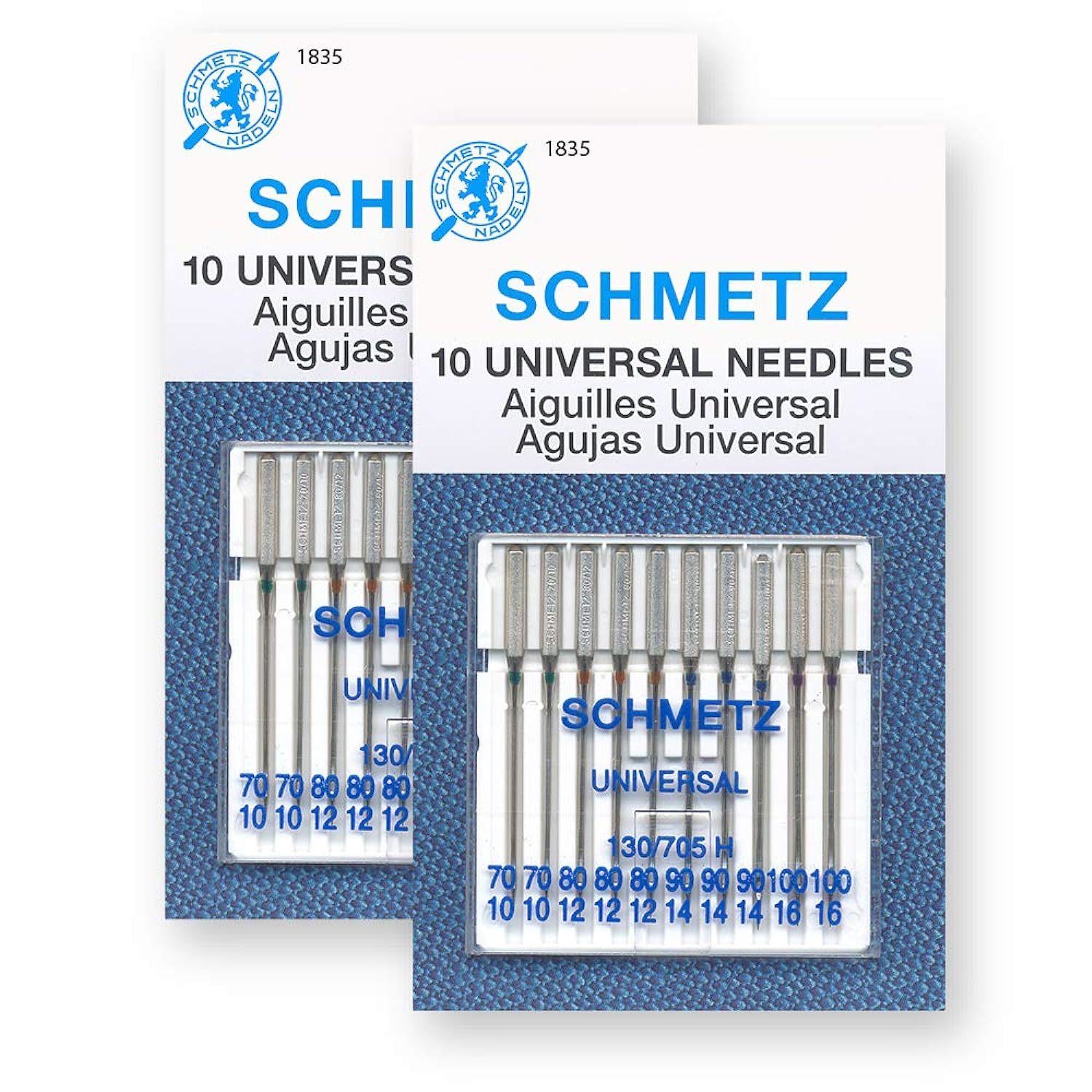 Primary image for 20 Schmetz Universal Sewing Machine Needles - Assorted Sizes - 2 Cards