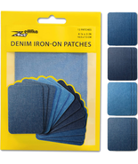 Denim Iron-On Patches inside &amp; outside Strongest Glue 100% Cotton Black ... - $240.80 MXN
