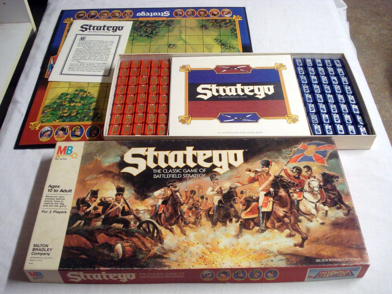 Stratego Milton Bradley Board Game 1986 Complete Battlefield Strategy Game - £15.92 GBP