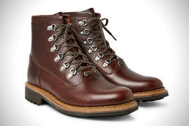 Maroon Brown Lace Up Superior Leather High Ankle Men Handmade Vintage Boots - £127.88 GBP+