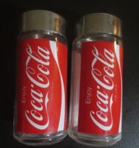 Coca-Cola Coke Logo Glass Salt and Pepper Shaker 4.75 inches tall - £12.18 GBP