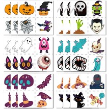72PCS Halloween Temporary Tattoo for Adults and Kids Halloween Tattoos 18 Sheets - £13.43 GBP