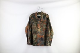 Vintage 90s Mens Size Large Faded German Military Camouflage Shirt Field Jacket - £43.48 GBP