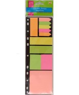 Sticker Notes &amp; Flags 275 Neon Multi Size Color Shape – on Card w Binder... - £2.32 GBP