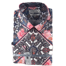 Avanti Uomo Men Pink Blue Black White Shirt Casual Button-Down Shirt Long Sleeve - £39.95 GBP