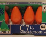 Vintage 1993 Christmas Light Bulbs 4-Pack Indoor Outdoor Orange NOS XM1 - $6.92