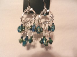 NeW Gypsy Peasant Belly Dance Long Dangle Turquoise Stone Earrings  - £3.86 GBP