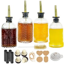 4Pcs Coffee Syrup Dispenser For Coffee Bar, 7Oz Simple Glass Syrup Bottl... - $35.99