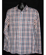 Brooklyn Industries Men&#39;s long sleeve shirt (Blue/Reddish Brown custom p... - £15.57 GBP