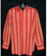 Whatzup - Men&#39;s long sleeve dress shirt (Red / multi-stripe) - £15.93 GBP