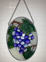 4 1/2&quot; x 31/2&quot; Oval Sun Catcher Purple Grapes New - £5.53 GBP