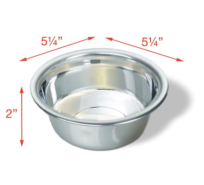 Pets Small Lightweight Stainless Steel Dog Bowl, 16 OZ Food And Water Dish - $1.25