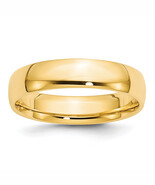 10k Gold 5mm Lightweight Comfort Fit Wedding Band Size 10 1CFL050 - $636.71