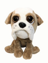 Petting Zoo Plush Bulldog Boxer Tan White Big Eyes 10&quot; Stuffed Animal Toy Puppy - £12.74 GBP