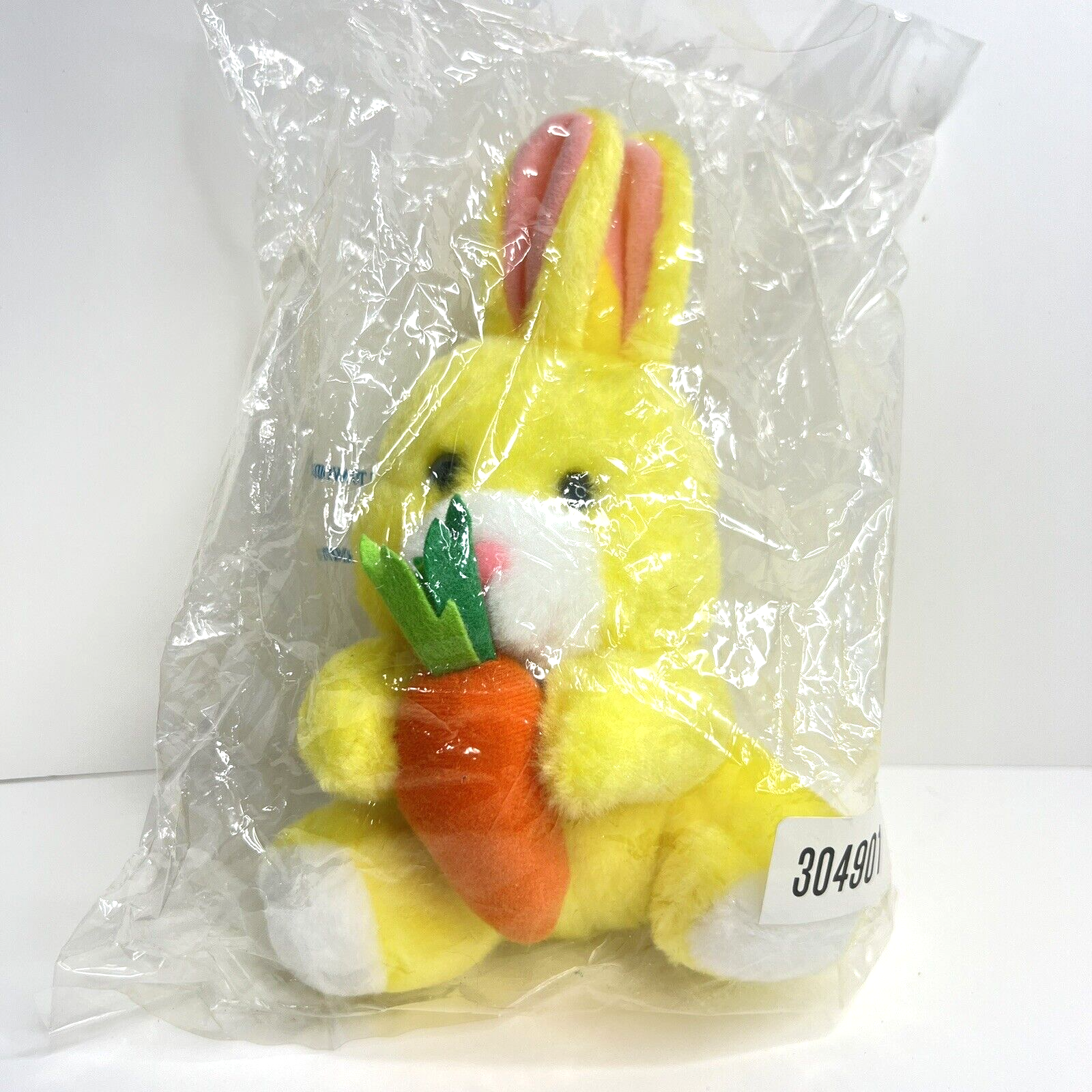 Easter Bunny Plush Vintage Yellow with Carrot Blair Stuffed Animal Rabbit NEW 8" - $11.28