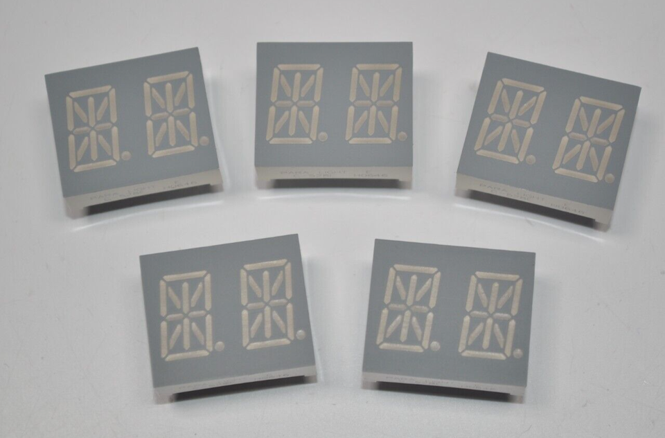 Lot of 5 Para Light Common Cathode Super Red Dual Alpha Numeric Display ... - $19.79