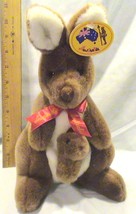 Vintage &quot;Welcome To Australia&quot; Plush Mama &amp; Baby Kangaroo - 11&quot; - €9,58 EUR