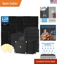1&quot; x 12&quot; x 12&quot; Acoustic Foam Panels with 600 Adhesive - Perfect for Home... - $125.99