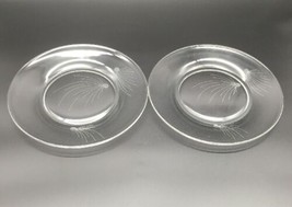 2 FOSTORIA SALAD PLATE 7-1/2&quot; CRYSTAL PINE CLEAR GLASS  (4170D) - £5.97 GBP