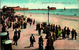 Boardwalk and Beach Atlantic City NJ New Jersey 1909 DB Postcard Q15 - £2.93 GBP