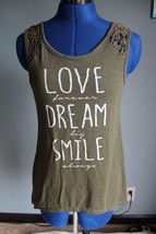 Junior&#39;s Jerryleigh Army Green Love, Dream, Smile Tank Top ~S(3-5)~ - £4.60 GBP