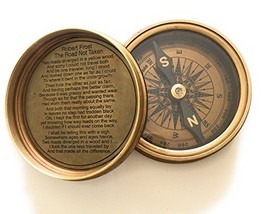 NauticalMart Robert Frost Poem Pocket Compass  - £22.82 GBP