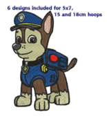 6 Paw Patrol Dogs 5x7 hoop Digitized Machine Embroidery Designs Digital DOWNLOAD - $10.50