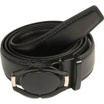 Mens VALENTINI Leather Belt Automatic Adjustable Removable Buckle RT008 Black image 2