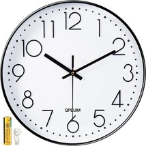 12 Inch Wall Clock Battery Operated Large Stereoscopic Dial Ultra Quiet Movement - £10.83 GBP