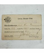 Antique 1918 Form 1007 PMGO War Department Joplin Missouri Military Card - $35.08 CAD