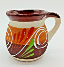 Mexican Art Pottery Clay Coffee Mug Cup Handpainted - $9.90