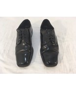 MEN&#39;S PERRY ELLIS AMERICA BLACK 8.5 SHINED CAP TOE OXFORD DRESS SHOES - $26.06 CAD