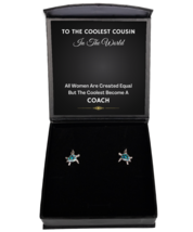 Coach Cousin Earrings Gifts - Turtle Ear Rings Jewelry Present From Cousin  - £39.78 GBP