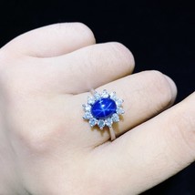 Starlight Sapphire Ring, Classic 925 Pure Silver Star Line Beautiful Mail Packin - £45.52 GBP