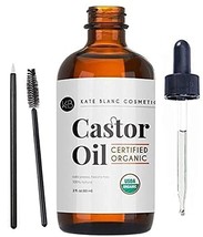 Kate Blanc Cosmetics Castor Oil (2oz), USDA Certified Organic, 100% Pure, Cold P - $18.48