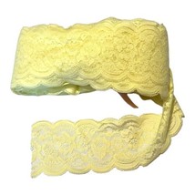 Vintage Lingerie LOT Yellow Floral Lace Trim Roll 3.5” Wide Stretch Flowers 20yd - £22.15 GBP