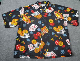 Passion Men&#39;s Shirt XXL Las Vegas Gambling Deck Of Cards Dice Slots Vintage - £23.19 GBP