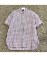 Tommy Hilfiger Men&#39;s Short Sleeve Plaid Casual Button Up Shirt Size XL - £14.65 GBP