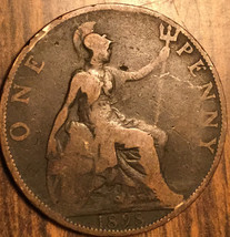 1898 UK GB GREAT BRITAIN ONE PENNY COIN - $1.74