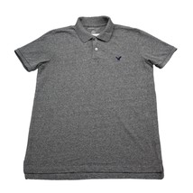 American Eagle Shirt Mens S Gray Chest Button Short Sleeve Collared Top - £18.18 GBP