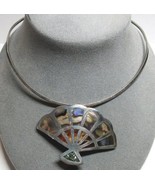 VTG Sterling Silver Cuff Fan Necklace MEXICO TAXCO Pendant Pin Brooch 28... - £68.55 GBP