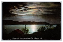 Sunset on Frenchman&#39;s Bay Bar Harbor Maine ME UNP DB Postcard U13 - £3.08 GBP