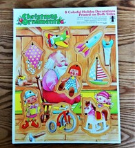 Rainbow Works 8 piece Christmas Tray Puzzle and Holiday Ornaments 1980 unique - $20.00