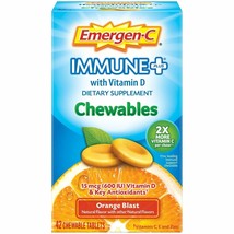 Emergen-C Immune+ Chewables Vitamin C 1000mg With Vitamin D Tablet (42 Count,... - £17.27 GBP