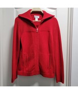 Vintage Pendelton Sweater Womens M Zip Cardigan Red Long Sleeve Ribbed D... - $40.52 CAD