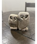 Vintage MCM Russian Stone Owl Pair Carving Figurine Handcrafted Soapston... - $16.82