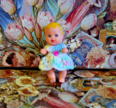 Hand Crochet Dress For Barbie Baby Krissy Or Same Size Dolls #149 - £9.40 GBP
