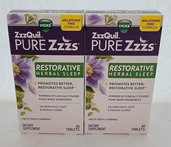 2 NEW Pks 40=80 Tablets ZzzQuil Restorative Herbal Sleep No Melatonin Ex 12/23 - £11.84 GBP